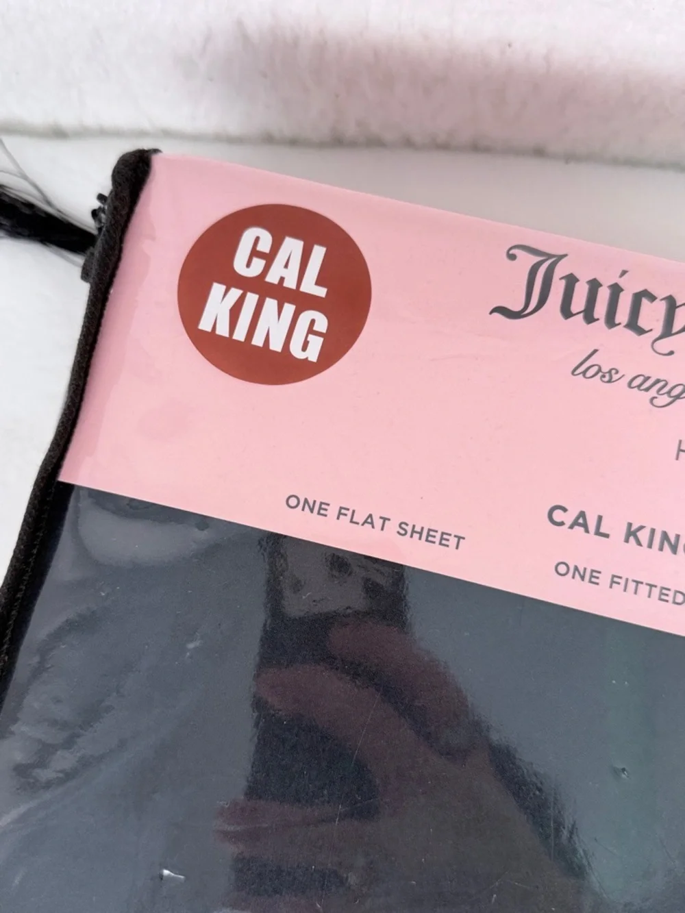 Juicy Couture California King Sheet Set 6 Piece Bedding Set Black Cal King